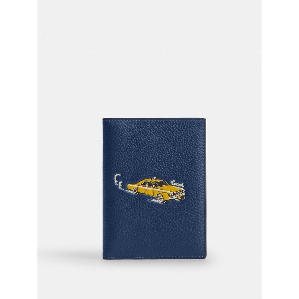 Coach Passport Card Case With Car Print